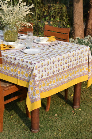 Kalika Yellow Cotton Table Cover