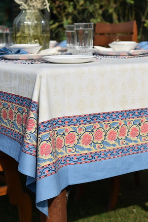 Kalika Blue Cotton Table Cover