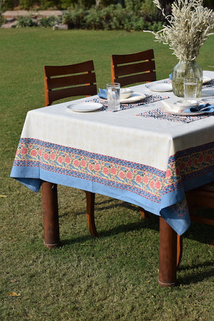 Kalika Blue Cotton Table Cover