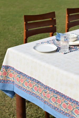 Kalika Blue Cotton Table Cover