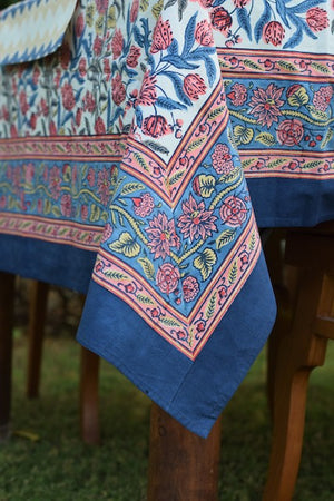 Kyaari Blue Cotton Table Cover