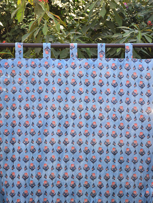 Blue Gad Kalika Mulmul Curtain