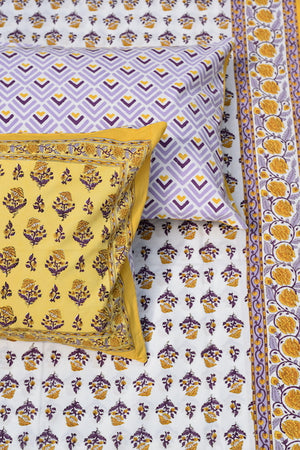 Kalika Yellow Cotton Bedsheet