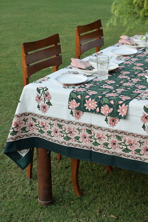 Padma Pink Cotton Table Cover