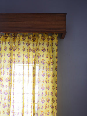 Yellow Gad Kalika Mulmul Curtain