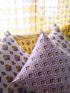 Yellow Kalika Cotton Cushion Cover