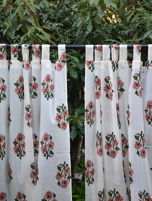 Open image in slideshow, Pink Padma Buta Mulmul Curtain
